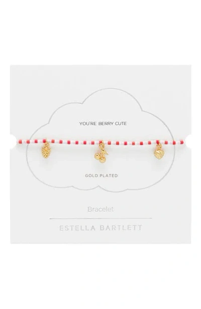 Estella Bartlett Fruity Miyuki Charm Bead Slider Bracelet In Gold