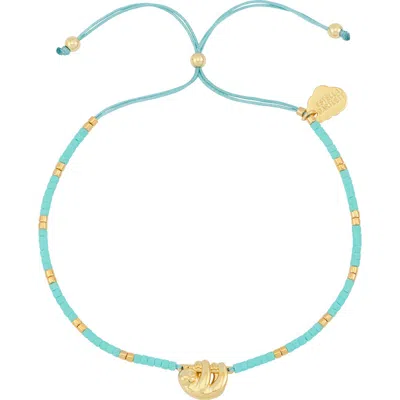 Estella Bartlett Hanging Sloth Pendant Bead Bracelet In Blue