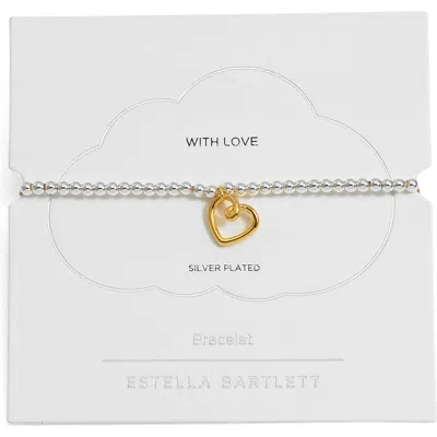 ESTELLA BARTLETT ESTELLA BARTLETT HEART BEADED STRETCH BRACELET