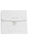 Estella Bartlett Heart Beaded Stretch Bracelet In Metallic