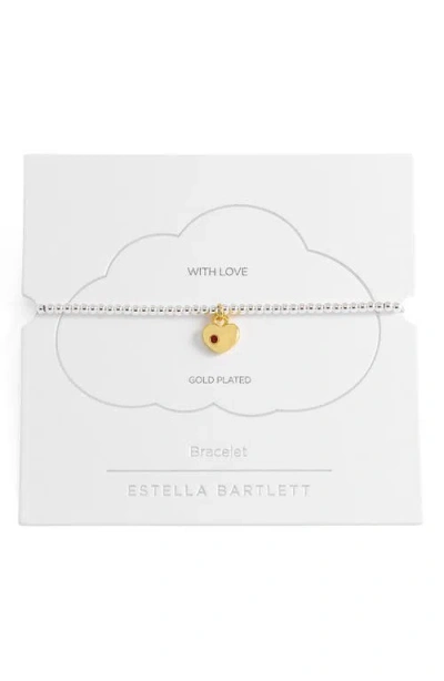 Estella Bartlett Heart Padlock Slide Bracelet In Multi