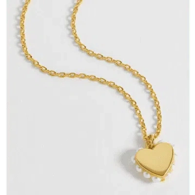 Estella Bartlett Heart Side Pearl Pendant Necklace In Gold