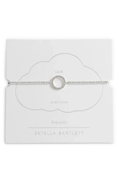 Estella Bartlett Louise Cubic Zirconia Circle Slide Bracelet In Silver