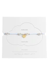 Estella Bartlett Louise Heart & Flower Beaded Slide Bracelet In Gold