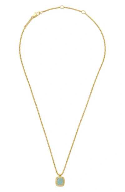 Estella Bartlett Malachite Tablet Pendant Necklace In Gold