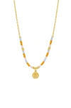 Estella Bartlett Miyuki Coin Pendant Necklace In Gold
