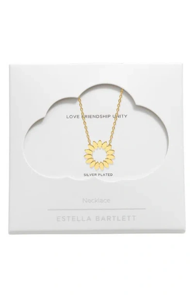 Estella Bartlett Modern Floral Pendant Necklace In Gold