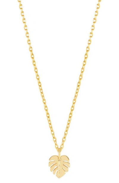 Estella Bartlett Monstera Leaf Pendant Necklace In Gold