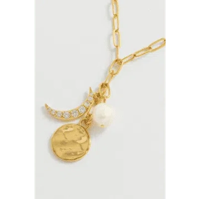 Estella Bartlett Moon And Pearl Multi Lariat Necklace In Gold