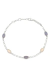 Estella Bartlett Moonstone & Lilac Blue Agate Chain Bracelet In Multi