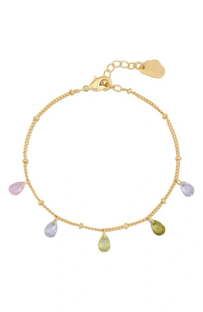 Estella Bartlett Multi Cubic Zirconia Drop Bracelet In Gold