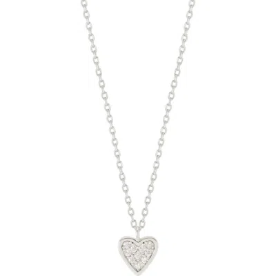 Estella Bartlett Pavé Crystal Mini Heart Charm Necklace In Metallic