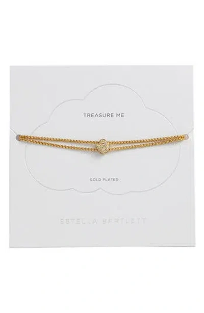 Estella Bartlett Pavé Cubic Zirconia Cushion Double Chain Bracelet