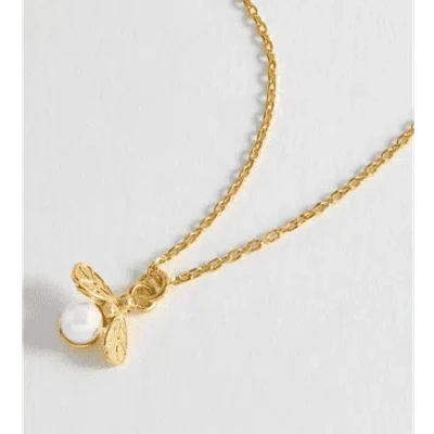 Estella Bartlett Pearl Bee Pendant Necklace In Gold