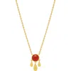 Estella Bartlett Semiprecious Stone & Droplet Pendant Necklace In Gold