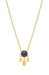 Estella Bartlett Semiprecious Stone & Droplet Pendant Necklace In Gold