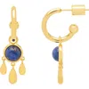 Estella Bartlett Semiprecious Stone Drop Hoop Earrings In Gold