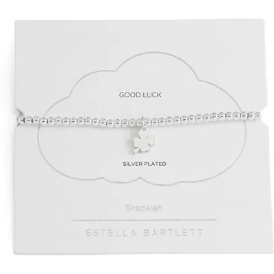Estella Bartlett Sienna Clover Beaded Stretch Bracelet In Metallic