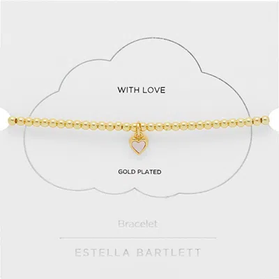 Estella Bartlett Sienna Croissant Beaded Stretch Bracelet In Gold