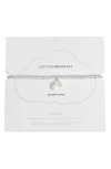 Estella Bartlett Sienna Croissant Beaded Stretch Bracelet In Silver