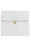 Estella Bartlett Sienna Cubic Zirconia Star Beaded Stretch Bracelet In Metallic