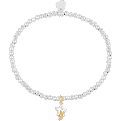 Estella Bartlett Sienna Double Star Beaded Stretch Bracelet In Metallic