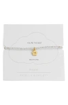 Estella Bartlett Sienna Flower Heart Beaded Stretch Bracelet In Gold