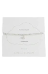 Estella Bartlett Sienna Folded Heart Beaded Stretch Bracelet In Silver