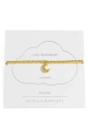 Estella Bartlett Sienna Moon Beaded Stretch Bracelet In Gold