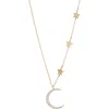 Estella Bartlett Statement Cz Moon & Stars Necklace