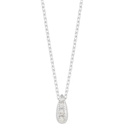 Estella Bartlett Teardrop Cubic Zirconia Pendant Necklace In Silver