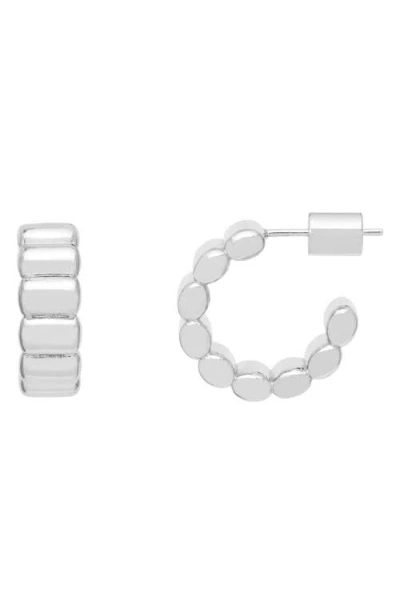 Estella Bartlett Textured Hoop Earrings In Metallic