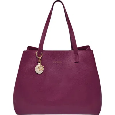 Estella Bartlett The Scoresby Wide Faux Leather Tote In Burgundy