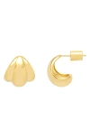 Estella Bartlett Tiered Bold Huggie Earrings In Brown