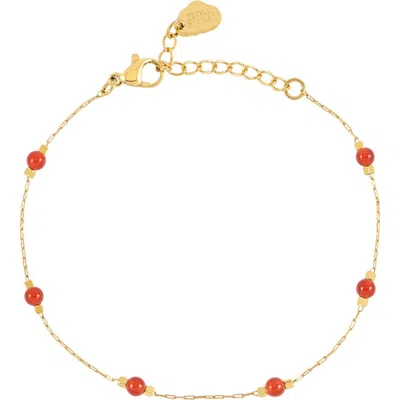 Estella Bartlett Wellness Blue Lace Agate Paperlink Chain Bracelet In Multi