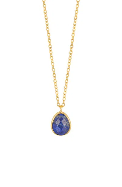 Estella Bartlett Wellness Faceted Green Agate Teardrop Pendant Necklace In Multi