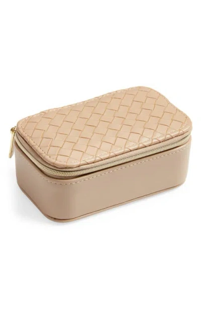 Estella Bartlett Woven Jewelry Box In Taupe