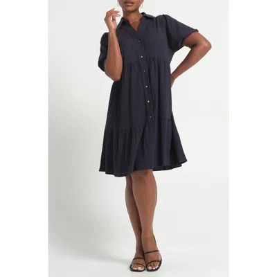 Estelle Abbigail Short Sleeve Tiered Dress In Blue