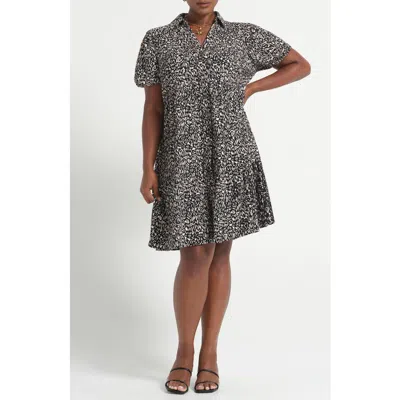 Estelle Abstract Print Jersey Dress In Black