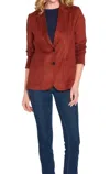 Estelle And Finn Double Button Blazer In Terracotta In Burgundy