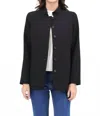 Estelle And Finn Button Down Shirt Jacket In Black In Black