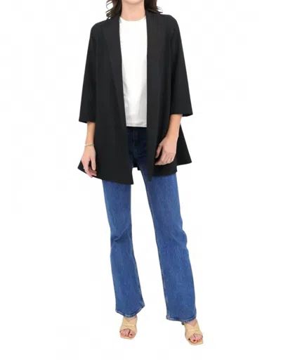 Estelle And Finn Crepe Swing Coat In Black In Multi