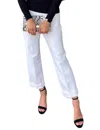 Estelle And Finn Crop Wide Leg Cuffed Pants In Winter White In White