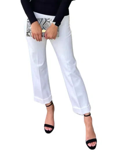 Estelle And Finn Crop Wide Leg Cuffed Pants In Winter White