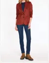 Estelle And Finn Double Button Blazer In Terracotta In Orange