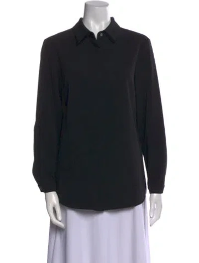 Pre-owned Estelle And Finn Long Sleeve Button-up Top In Black