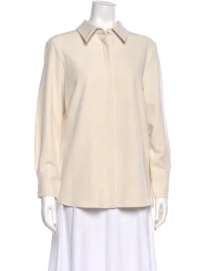 Pre-owned Estelle And Finn Long Sleeve Button-up Top In Neutral
