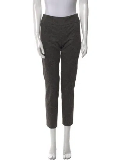 Pre-owned Estelle And Finn Paisley Print Straight Leg Pants In Gray