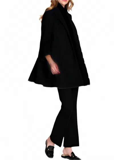 Estelle And Finn Rayon Tech Swing Coat In Black
