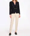 Estelle And Finn Short Db Jacket In Navy In Blue